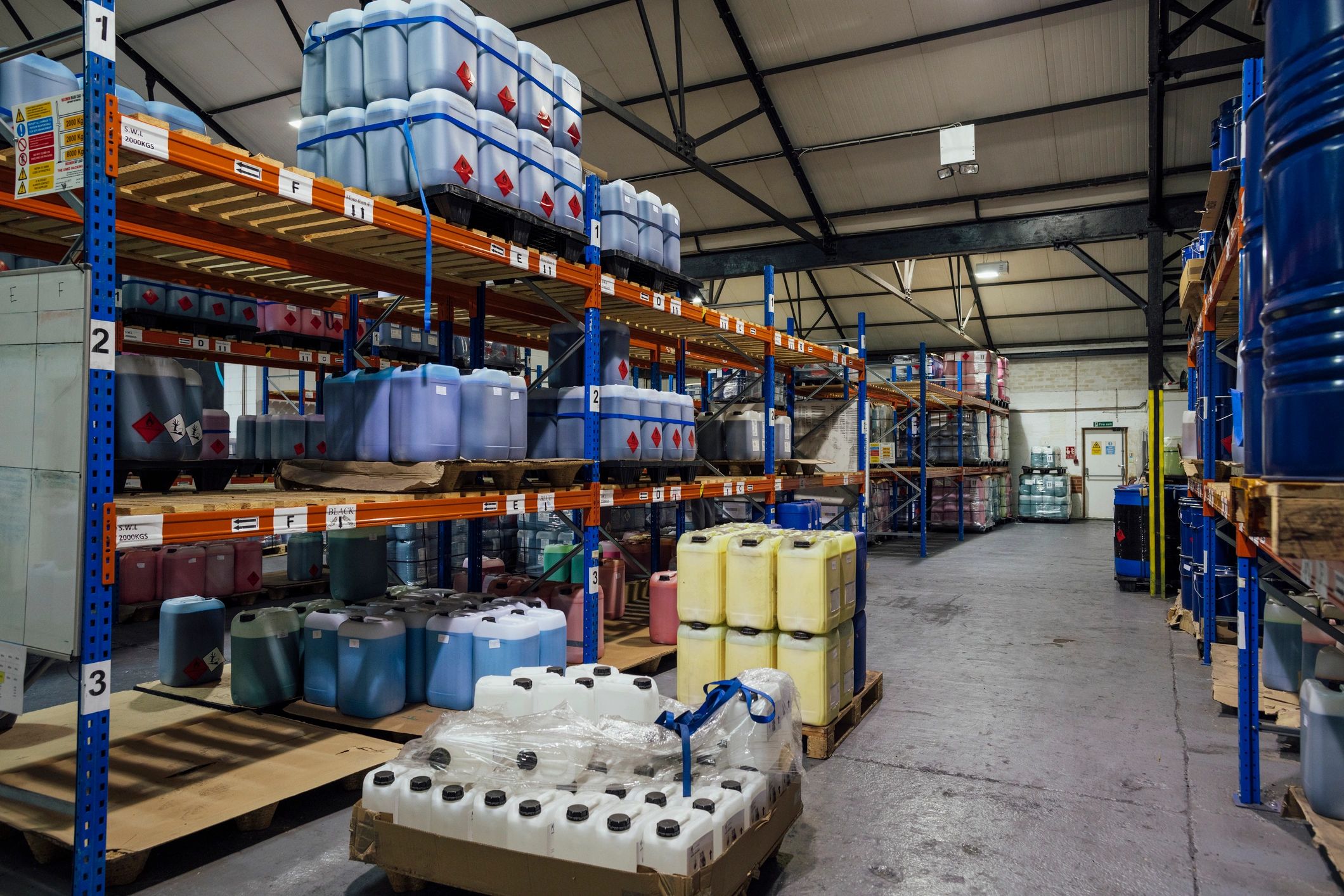 Warehouse containers representing packaging and dispatch readiness