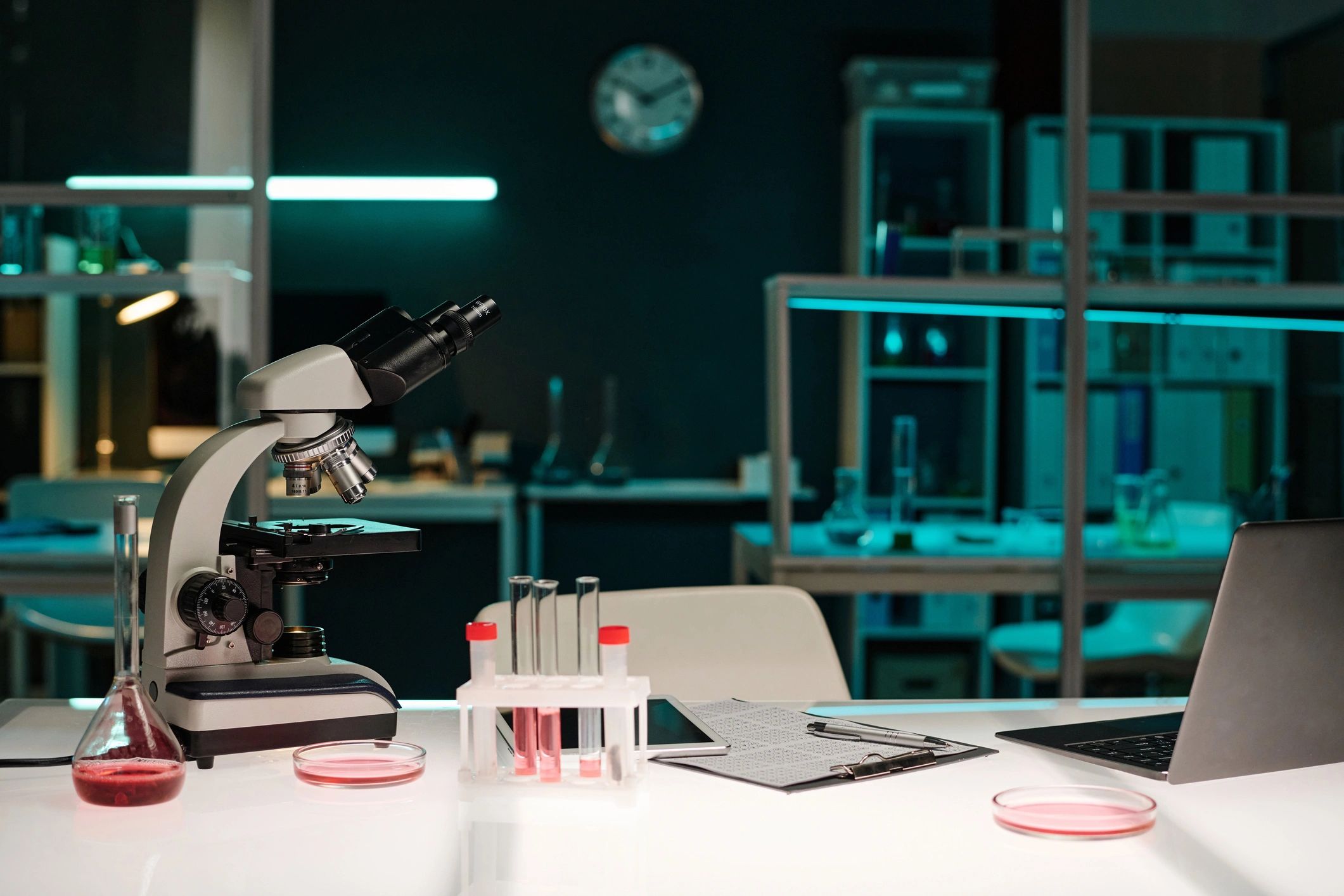 Laboratory desk and equipment symbolizing testing and documentation